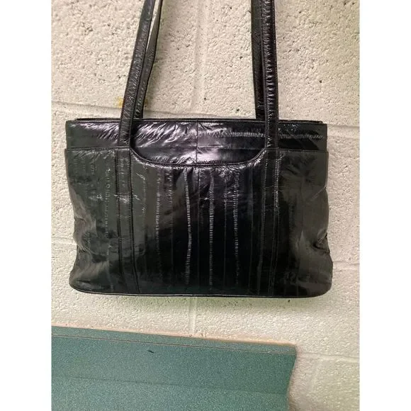 Eel Skin Vintage Black Shoulder Bag EXCELLENT CONDITION - Picture 4 of 17